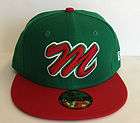Mexico Baseball Soccer New Era Fitted Cap Hat Green Red Logo 1