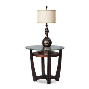  Round End Table by Bassett Mirror Company   Cappuccino w 