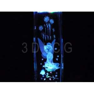  Disney Tinkerbell Sitting with Rose 3D Laser Etched 