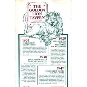  The Golden Lion Tavern Menu San Diego California 