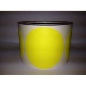   Yellow Round color coded inventory dots stickers Labe