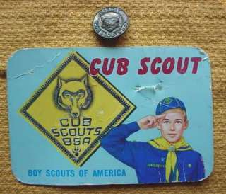 1962 BSA Cub Scout Membership Card & Bobcat Pin from Pack 115 Verdun 