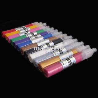 12 Pcs 3D Nail Art Colour Pens Designs Nail Tips nail Art makeup Tool 