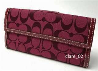   RED COACH SIGNATURE CHECKBOOK TURNLOCK CREDIT CARD WALLET 43613  