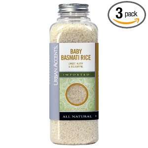 Urban Accents Raj Baby Basmati Rice, 15 Ounce Jars (Pack of 3)  