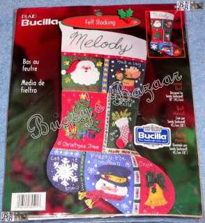Bucilla MUSICAL QUILT Santa Felt Christmas Stocking Kit  