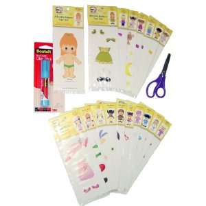    Adorable Kinders 20 Piece Christy Paper Doll Set Toys & Games
