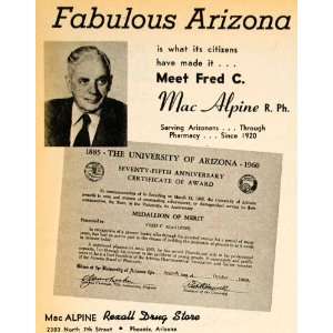  1962 Ad Mac Alpine Rexall Drug Phoenix Fred C Pharmacy 
