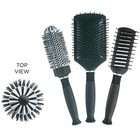 KareCo Set of 3 Hair Brushes (Thermal Round Brush, Large Paddle Brush 