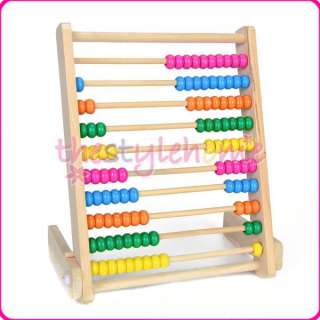 Vintage Kids Wooden Abacus Math Learning Teaching Tool  