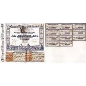 Panama Canal Stock Issued by the French   1880 