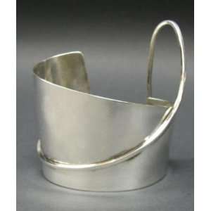   Rebajes Modern Sterling Silver Big Wave Cuff Bracelet 