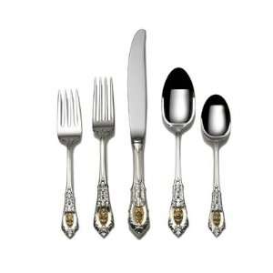  Rose Point Gold Accent 5 Piece Place Set with Cream Soup 