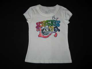 NEW JUSTICE Love Dove Shirt Girls Summer Clothes 6  