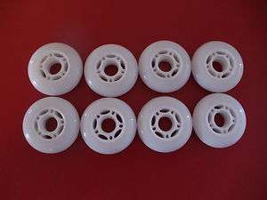   of 8 72mm / 85A WHITE inline in line blank rollerblade wheels DURABLE