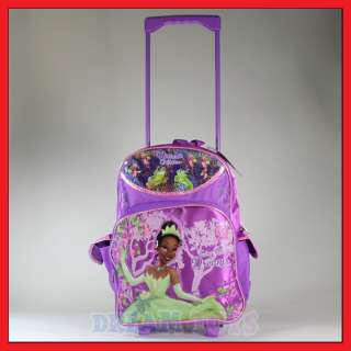 16 Disney Tiana Princess Rolling Backpack Roller/Bag  