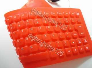 Flexible Silicone Rubber PC Keyboard antiwater USB RED  
