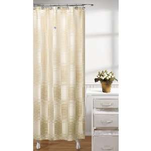    Whole Home Shadow Stripe Flax Fabric Shower Curtain