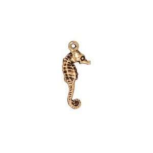   Gold (plated) Seahorse Charm 10x24mm Charms Arts, Crafts & Sewing