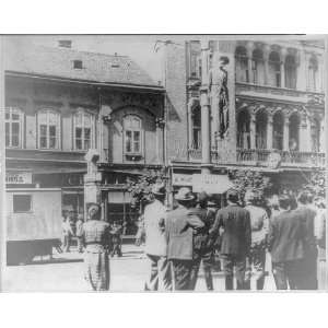  Public hanging of a Serbian martyr in a public square in 