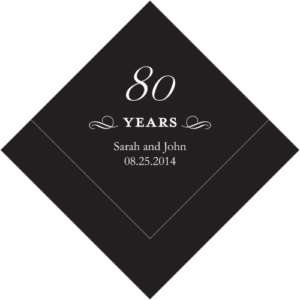 100 Personalized 80th Birthday Luncheon Napkins  