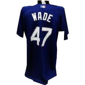 Cory Wade #47 2008 Dodgers Game Used Batting Practice Blue Jersey (48 