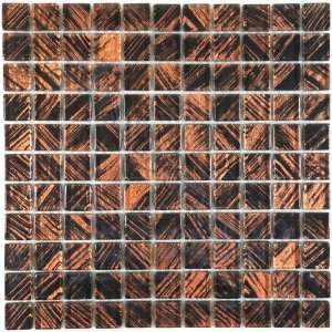   Gaucho 1 x 1 Bronze/Copper Crystile Blends Glossy Glass Tile   14872