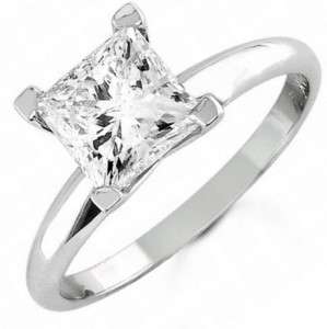 00 CT PRINCESS CUT ENGAGEMENT Solitaire RING GENUINE 14K SOLID WHITE 