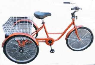 California 3 wheel Tricycle 24 Trike 6 SPD Bike Orange  