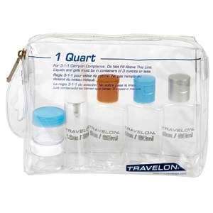   Accessories Travelon 1 Quart Zip Bag with Plastic Bottles Beauty