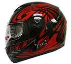 red tribal dual visor full face motorcycle helmet dot l