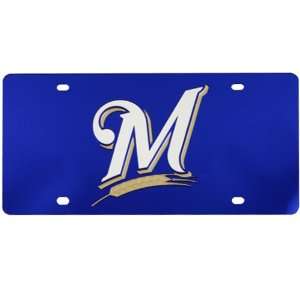 Milwaukee Brewers Blue Mirror License Plate  Sports 