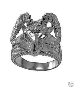 Big Astrology aries horoscope Ram Zodiac Sign Ring Real Sterling 