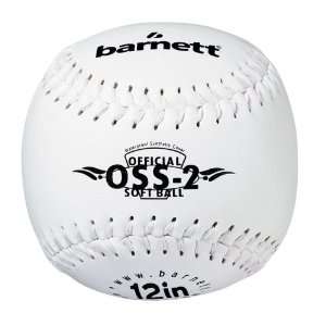  OSS 2 practice softball ball, soft touch, size 12, white 