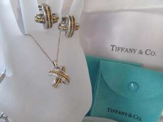 Tiffany & Co. 18K Gold and Sterling Silver Signature X Necklace 
