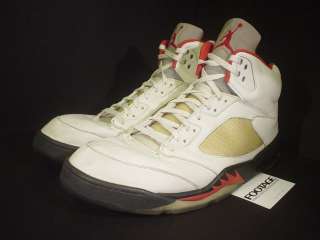 1999 Nike Air Jordan V 5 Retro WHITE BLACK FIRE RED Sz 16  