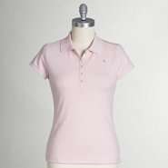 Gloria Vanderbilt Womens Solid Short Sleeve Polo Shirt 