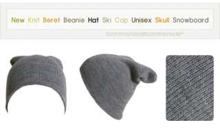 New Knit Beret Hat Ski Cap Skull Snowboard Beanie Black  