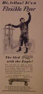 TOY 1949 Flexible Flyer Sled Flexy Racer Eagle Promo Print AD  