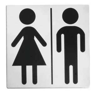  5 x 5 Men/Women Restrooms Sign Stainless Steel