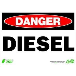 ZING 2092A Sign,Danger Diesel,10x14,Alum.  Industrial 