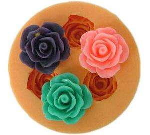 9002 Soft Silicone Handmade Soap Candle Mold Mould   3 cavity roses 
