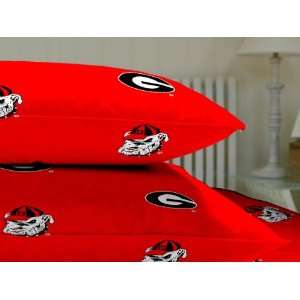  Georgia Bulldogs Pillow Case King Rotary Solid