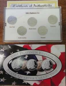 2001 Platinum Edition Collection State Quarter Collection  