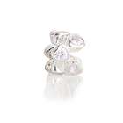 Bling Jewelry White Heart CZ 925 Sterling Silver Birthstone Bead 