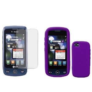  LG Sentio GS505 Combo Solid Purple Silicon Skin Case 