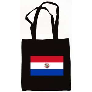 Paraguay Flag Tote Bag Black