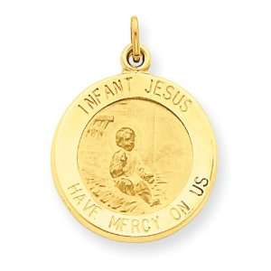  14kt 9/16in Infant Jesus Medal Charm/14kt Yellow Gold 