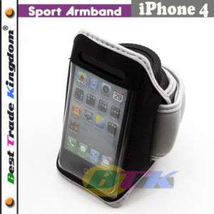 Grey Gym Workout Armband Holster Case Pouch iPhone 4 4G  