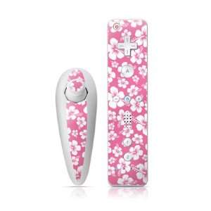  Aloha Pink Design Nintendo Wii Nunchuk + Remote Controller 